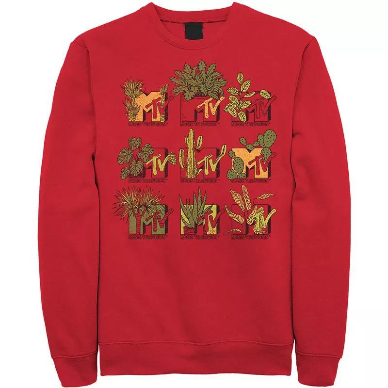 Men's MTV Mtve Succulents Plants Logo Sweatshirt, Size: XXL, Athletic Grey Product Image