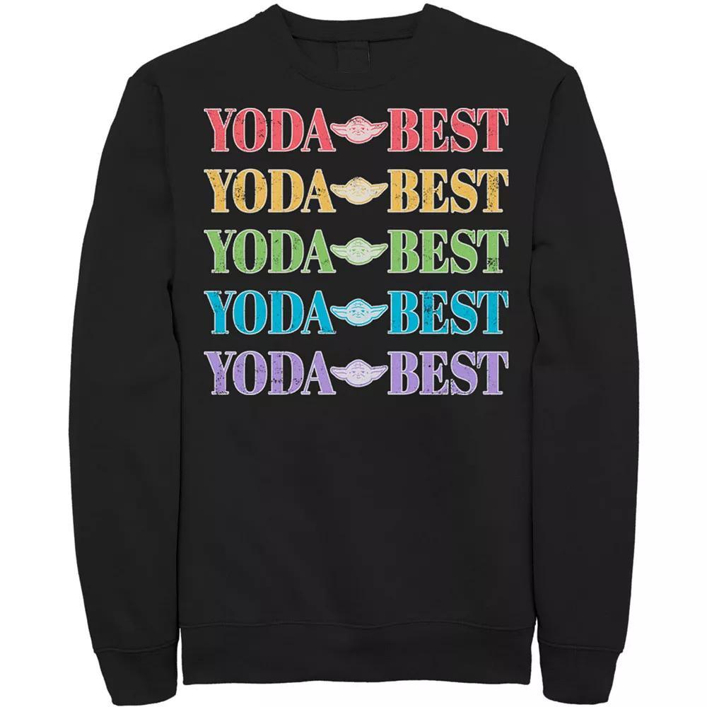 Men's Star Wars Pride Yoda Best Rainbow Text Stack Sweatshirt, Size: XXL, Red Product Image