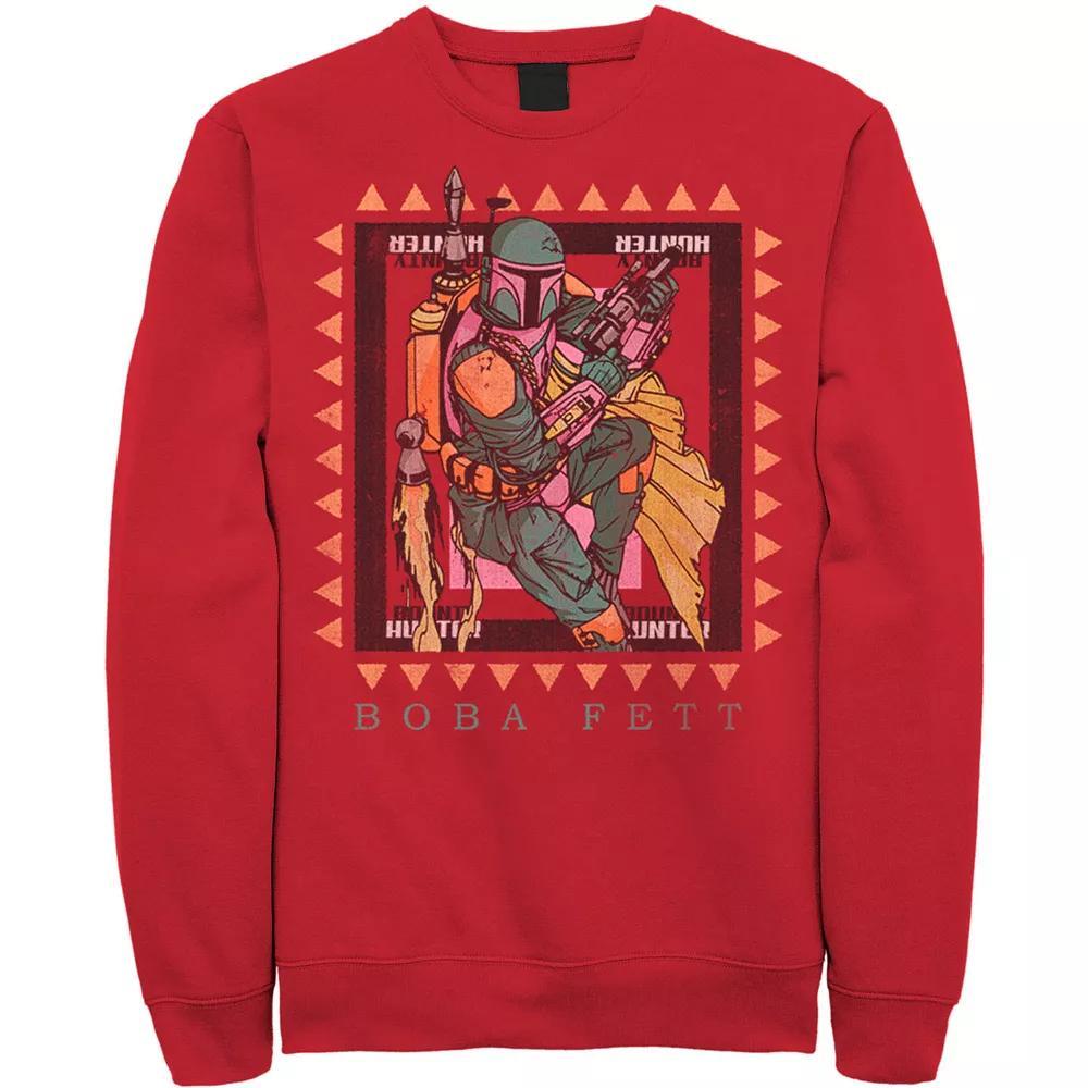 Men's Star Wars Boba Fett Stamp Sweatshirt, Size: Large, Red Product Image