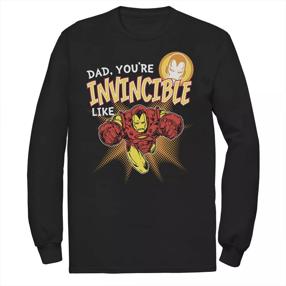Men's Marvel Iron Man Invincible Dad Father's Day Tee, Size: Small, Black Product Image