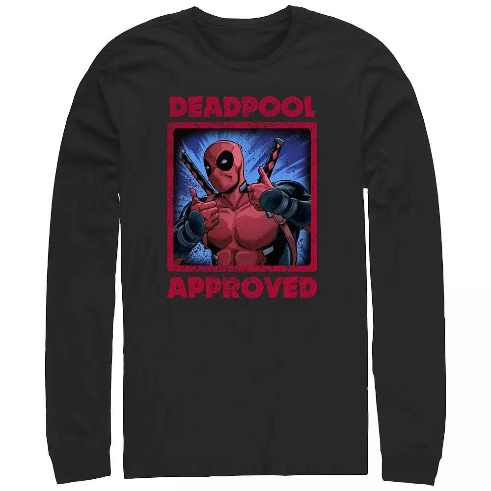Big & Tall Marvel Deadpool Approved Poster Long Sleeve Graphic Tee, Men's, Size: Large Tall, Black Product Image