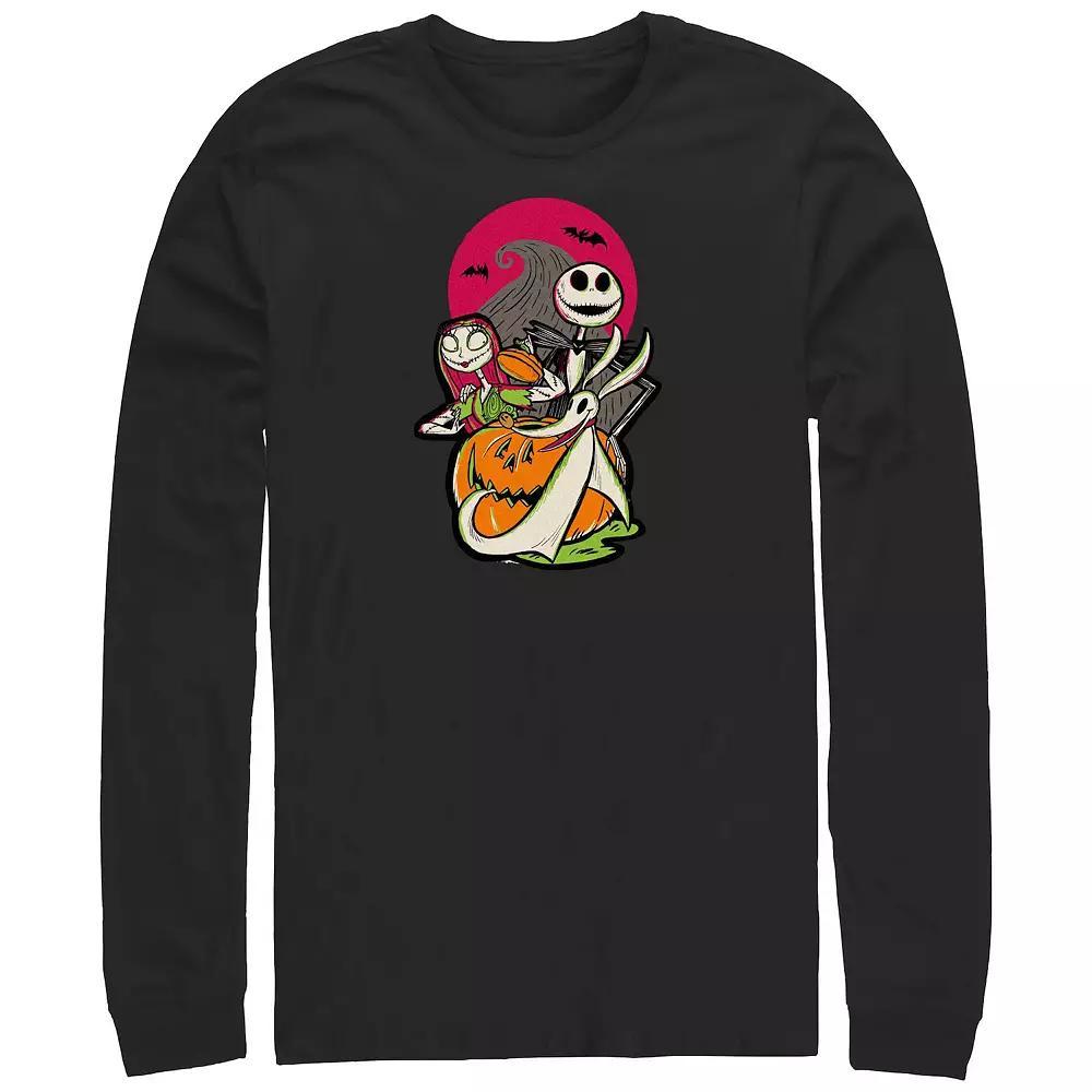Disney's Hundred The Nightmare Before Christmas Long Sleeve Men's Graphic Tee, Size: 4XB, Black Product Image