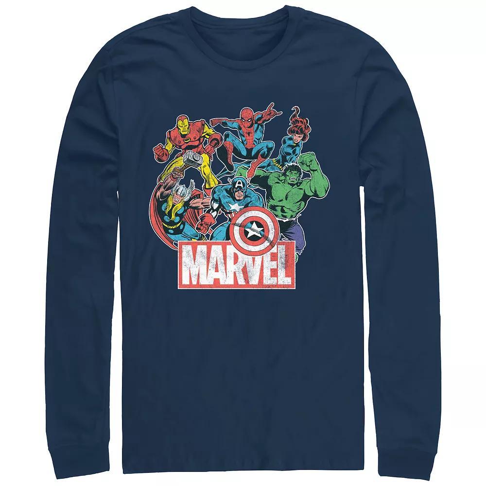 Men's Marvel Heroes Of Today Graphic Tee, Size: Large, Blue Product Image