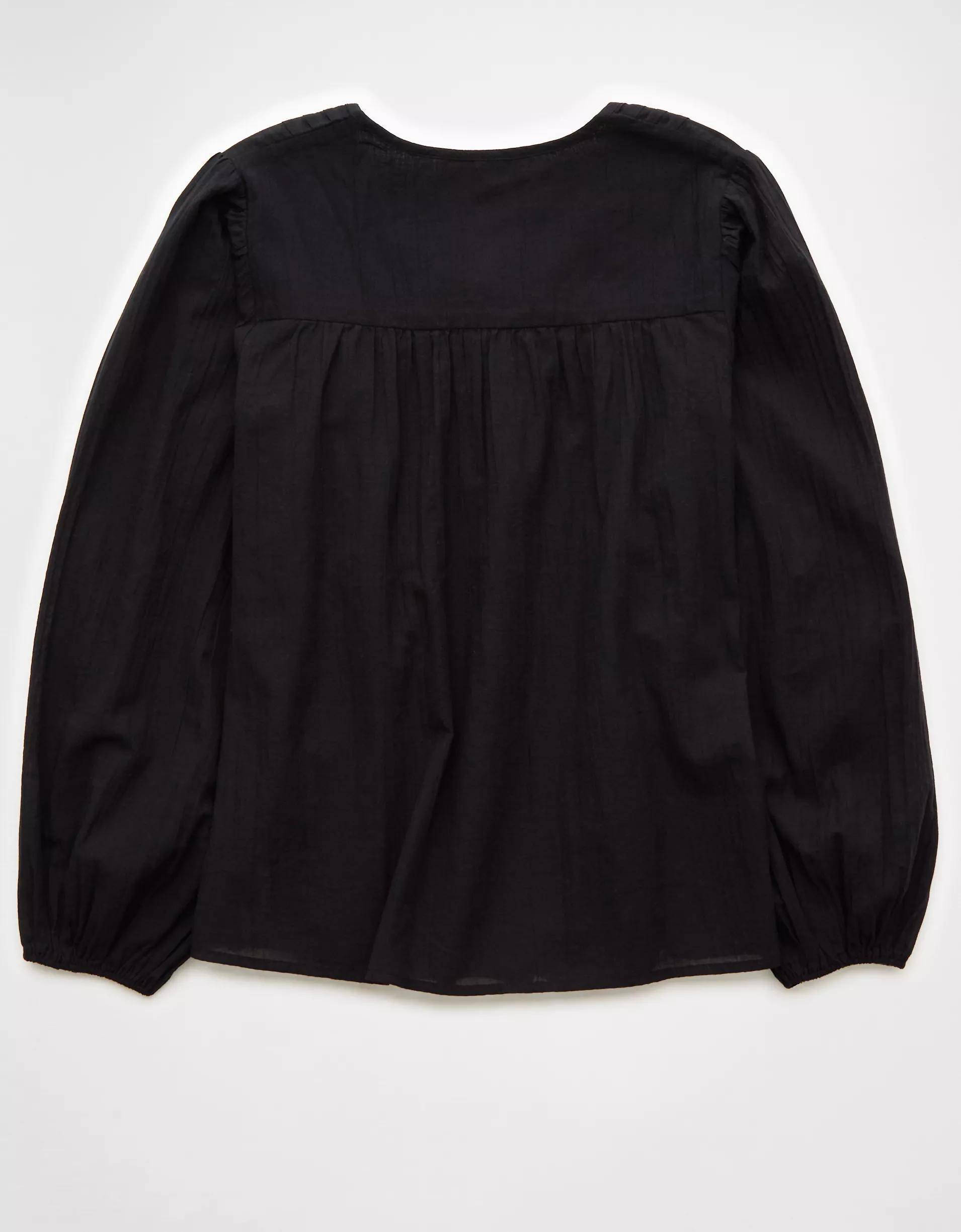AE Long-Sleeve Breezy Boho Blouse Product Image