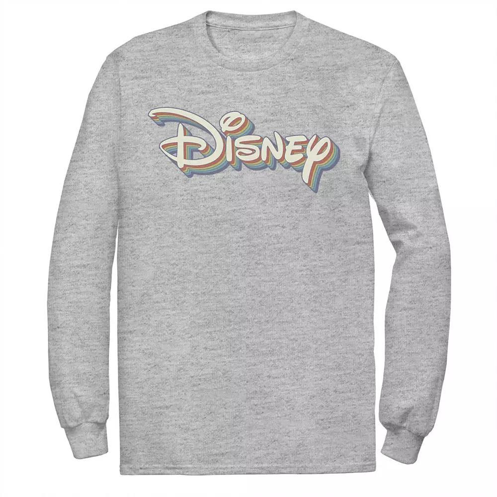 Disney's Rainbow 3D Logo Men's Tee, Size: XL, Athletic Grey Product Image