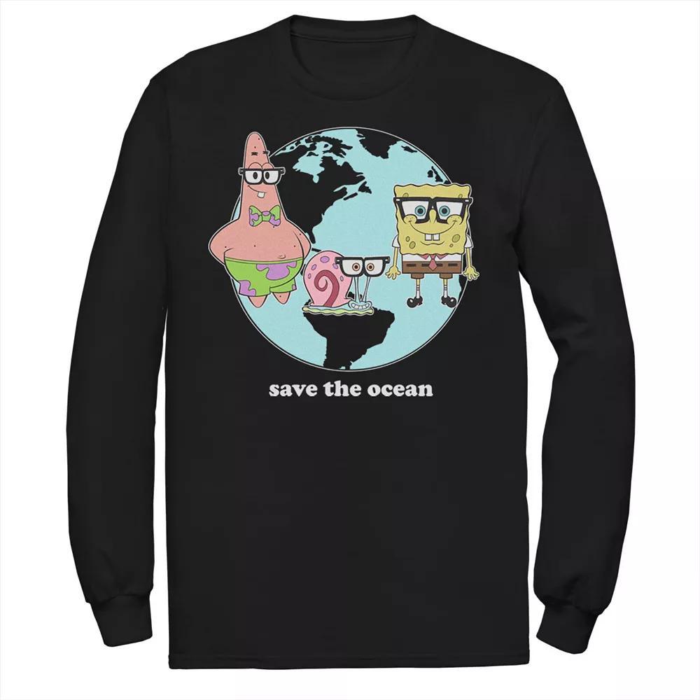 Men's Nickelodeon SpongeBob SquarePants Group Save The Ocean Tee, Size: Small, Black Product Image