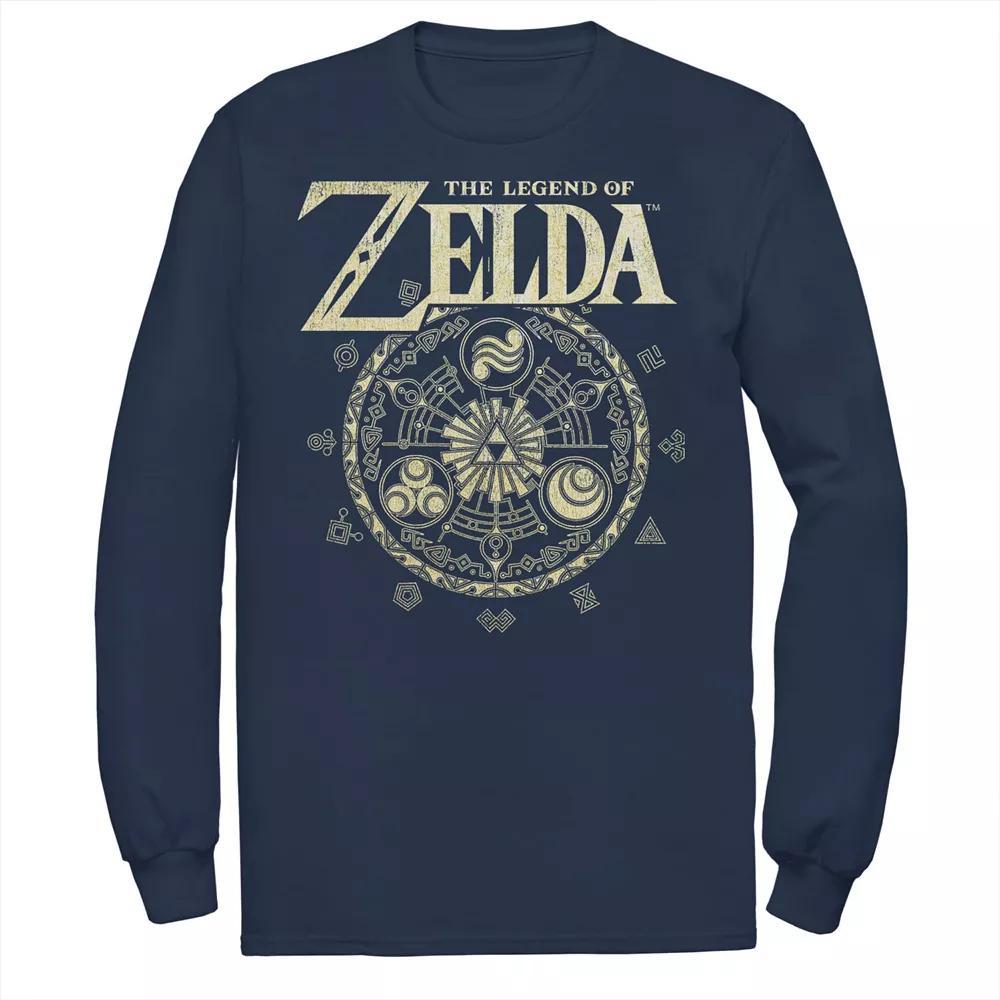 Big & Tall The Legend Of Zelda Spiritual Elements Long Sleeve Graphic Tee, Men's, Size: 3XL Tall, Black Product Image