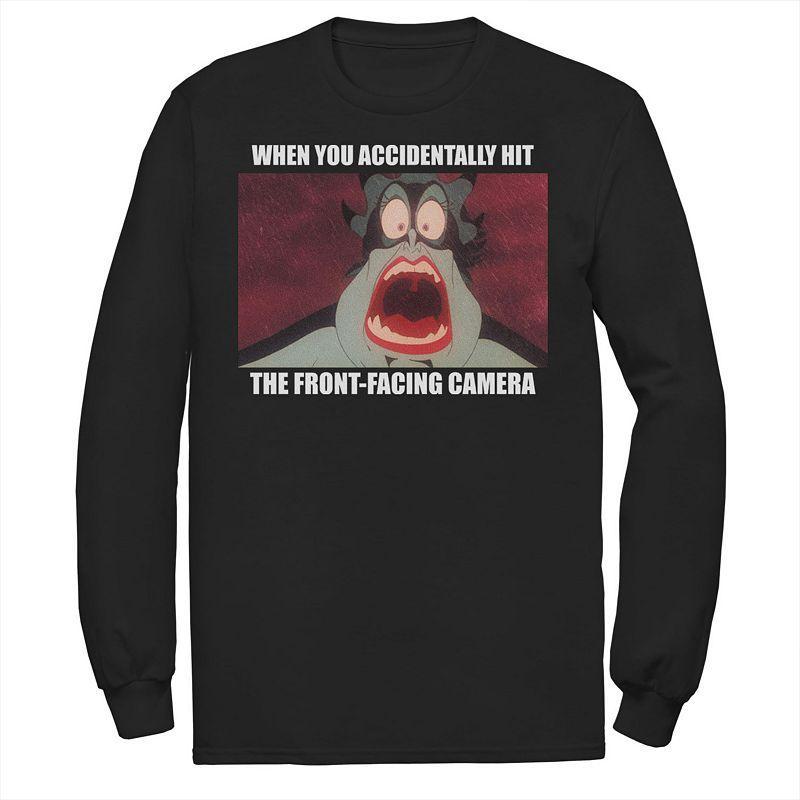 Disney's The Little Mermaid Ursula Men's Front-Facing Camera Meme Long Sleeve Tee, Size: Large, Black Product Image