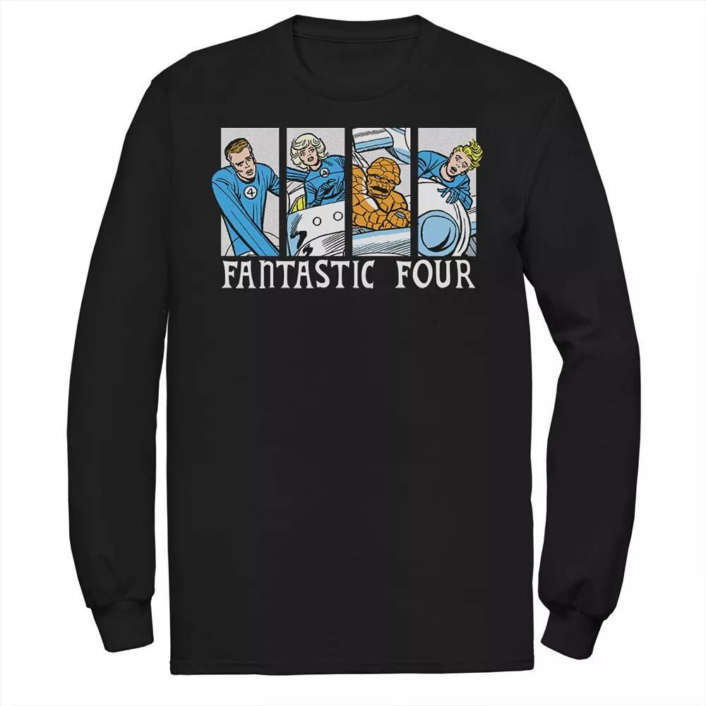 Men's Marvel Fantastic Four Group Shot Comic Themed Panels Tee, Size: Large, Black Product Image