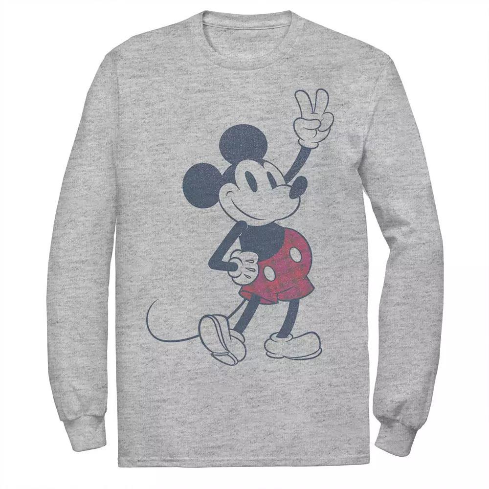 Disney's Mickey & Friends Mickey Mouse Men's Plaid Shorts Tee, Size: Medium, Athletic Grey Product Image