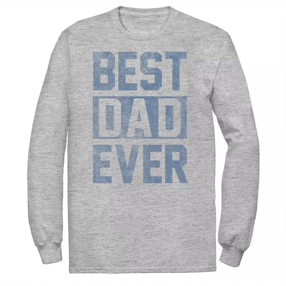 Big & Tall Father's Day Best Dad Ever Block Letters Graphic Tee, Men's, Size: Large Tall, Athletic Grey Product Image
