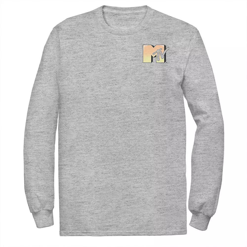 Men's MTV Music Television Gradient Left Chest Logo Tee, Size: XL, Athletic Grey Product Image