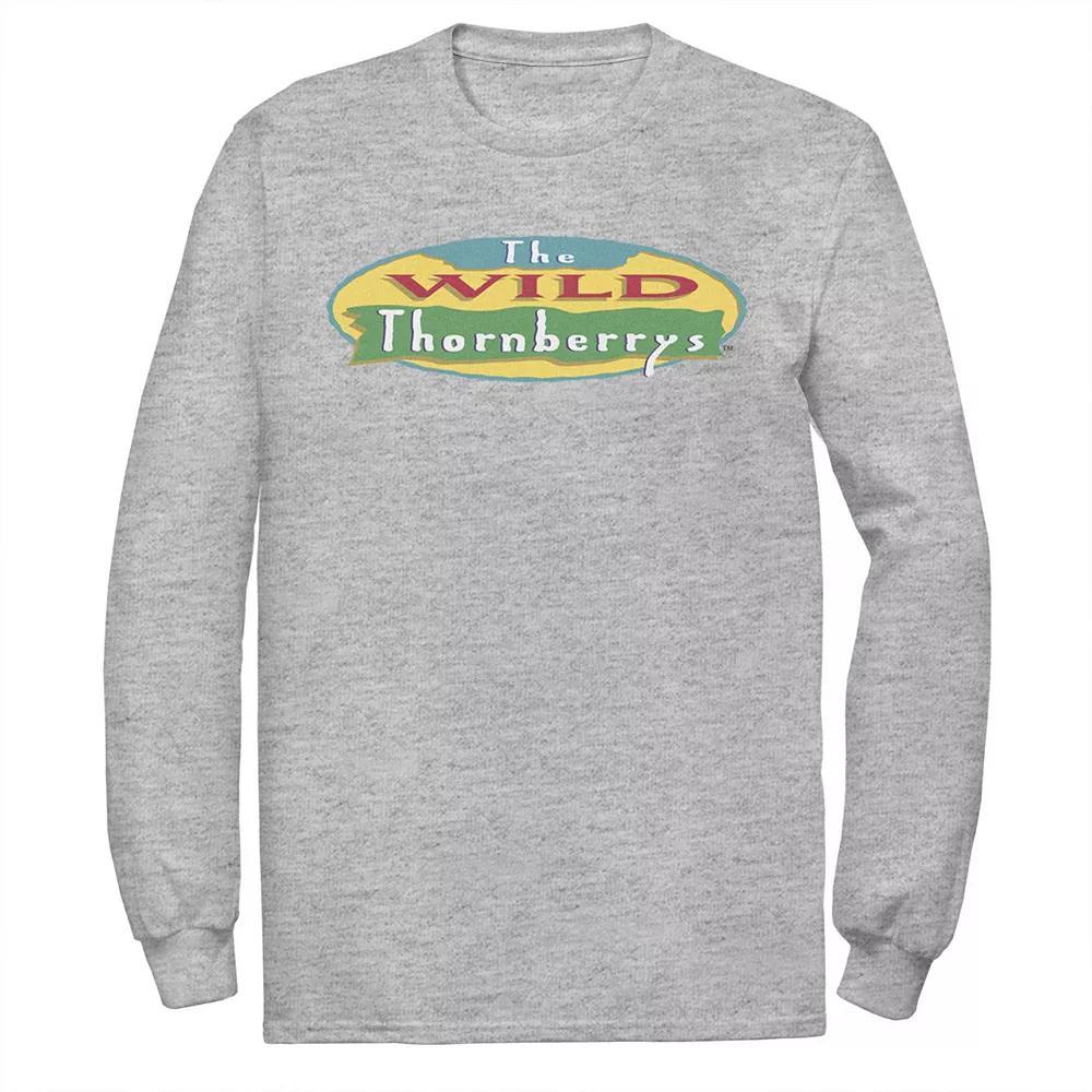 Men's Nickelodeon Nickelodeon The Wild Thorberrys Logo Long Sleeve Tee, Size: Medium, Athletic Grey Product Image