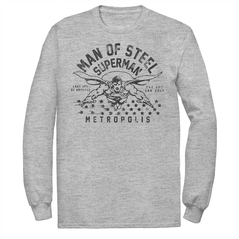 Men's DC Comics Superman Man Of Steel Line Art Portrait Tee, Size: XL, Athletic Grey Product Image