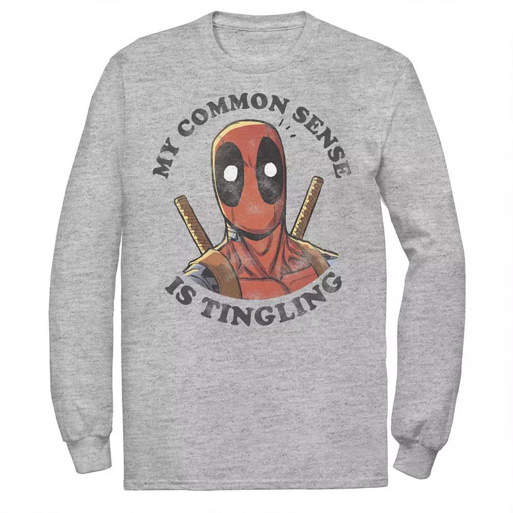 Men's Marvel Deadpool Common Sense is Tingling Tee, Size: Large, Athletic Grey Product Image