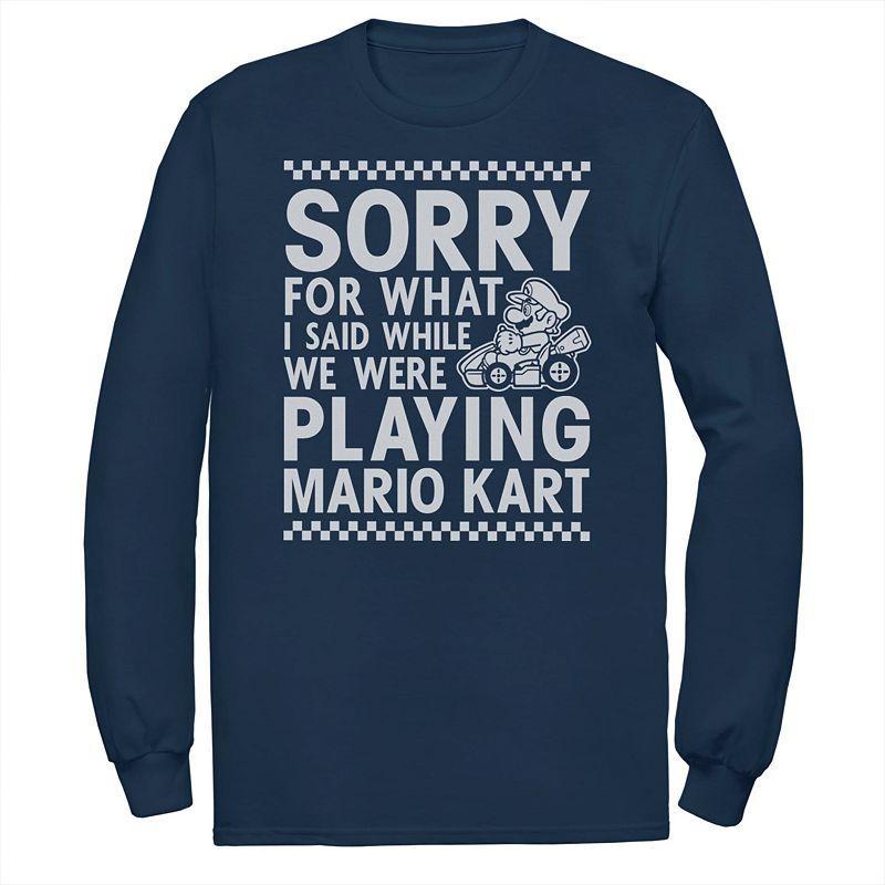 Men's Nintendo Mario Kart Sorry For What I Said Tee, Size: 3XL, Blue Product Image