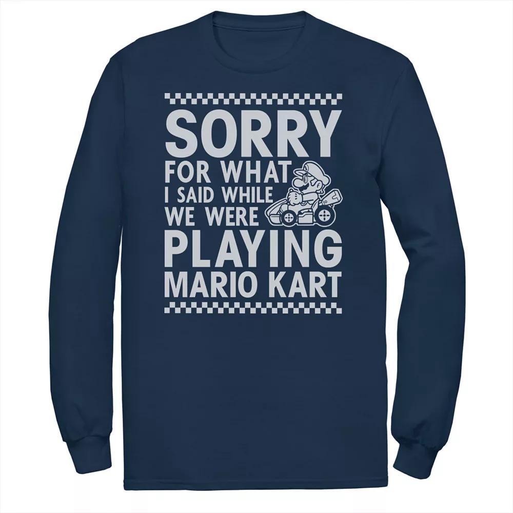 Men's Nintendo Mario Kart Sorry For What I Said Tee, Size: 3XL, Blue Product Image