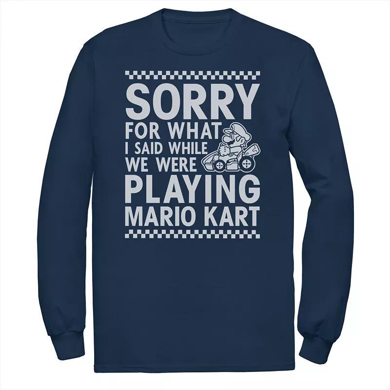 Men's Nintendo Mario Kart Sorry For What I Said Tee, Size: 3XL, Blue Product Image