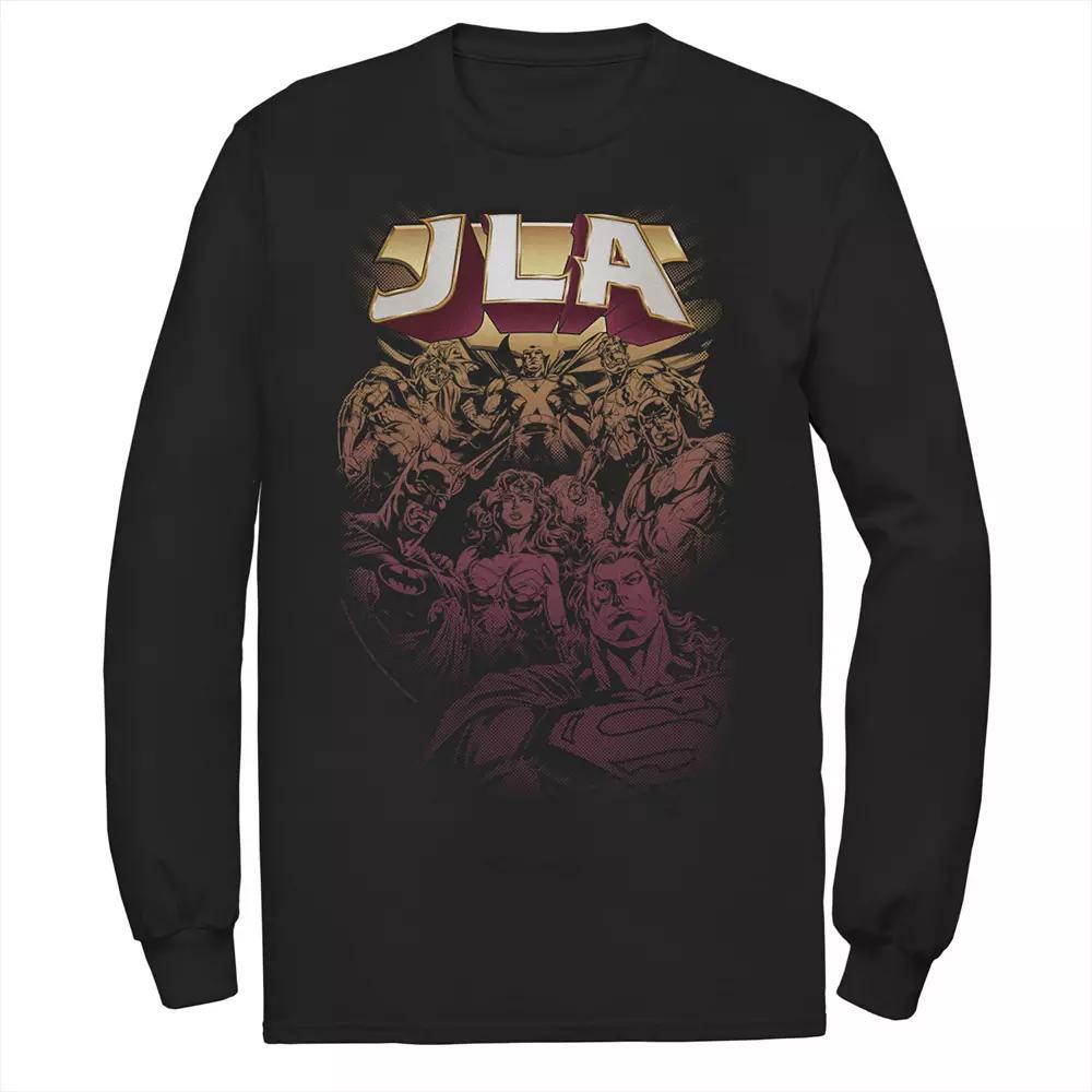 Men's DC Comics Justice League Group Shot Looking Down Poster Tee, Size: Medium, Black Product Image