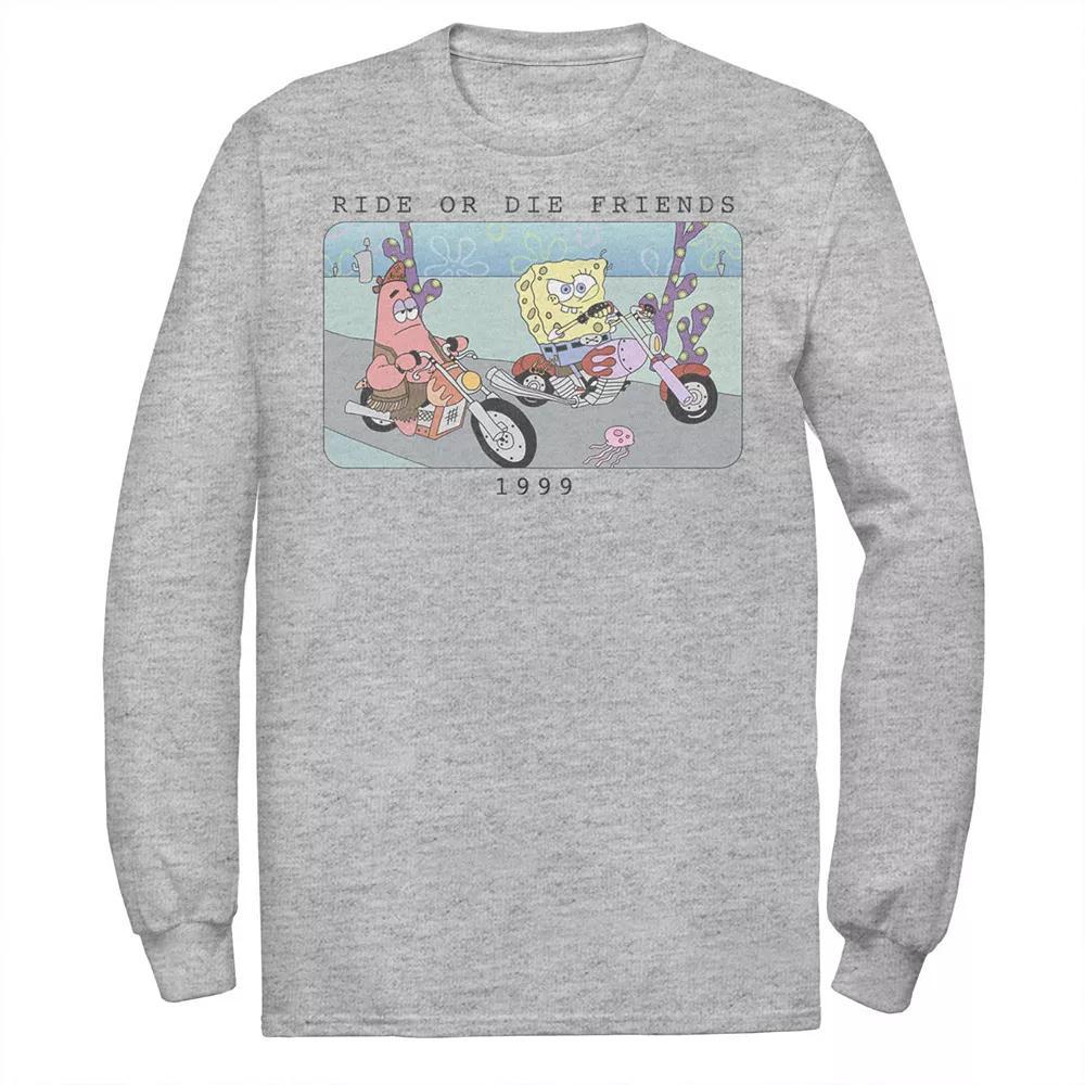 Men's Nickelodeon SpongeBob SquarePants Ride Or Die Friends 1999 Portrait Long Sleeve Graphic Tee, Size: XXL, White Product Image