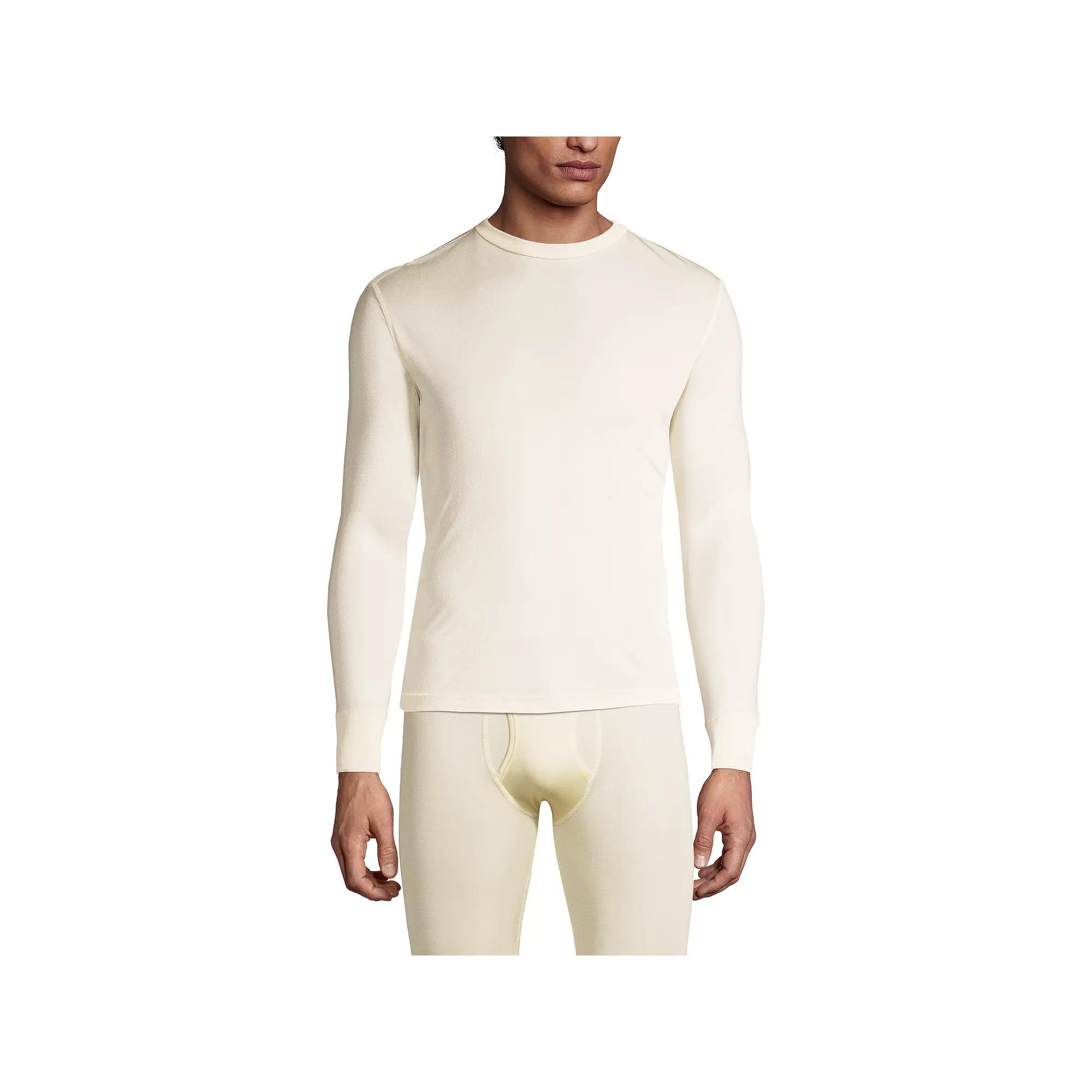 Men's Lands' End Silk Long Underwear Top, Size: Large, Black Product Image