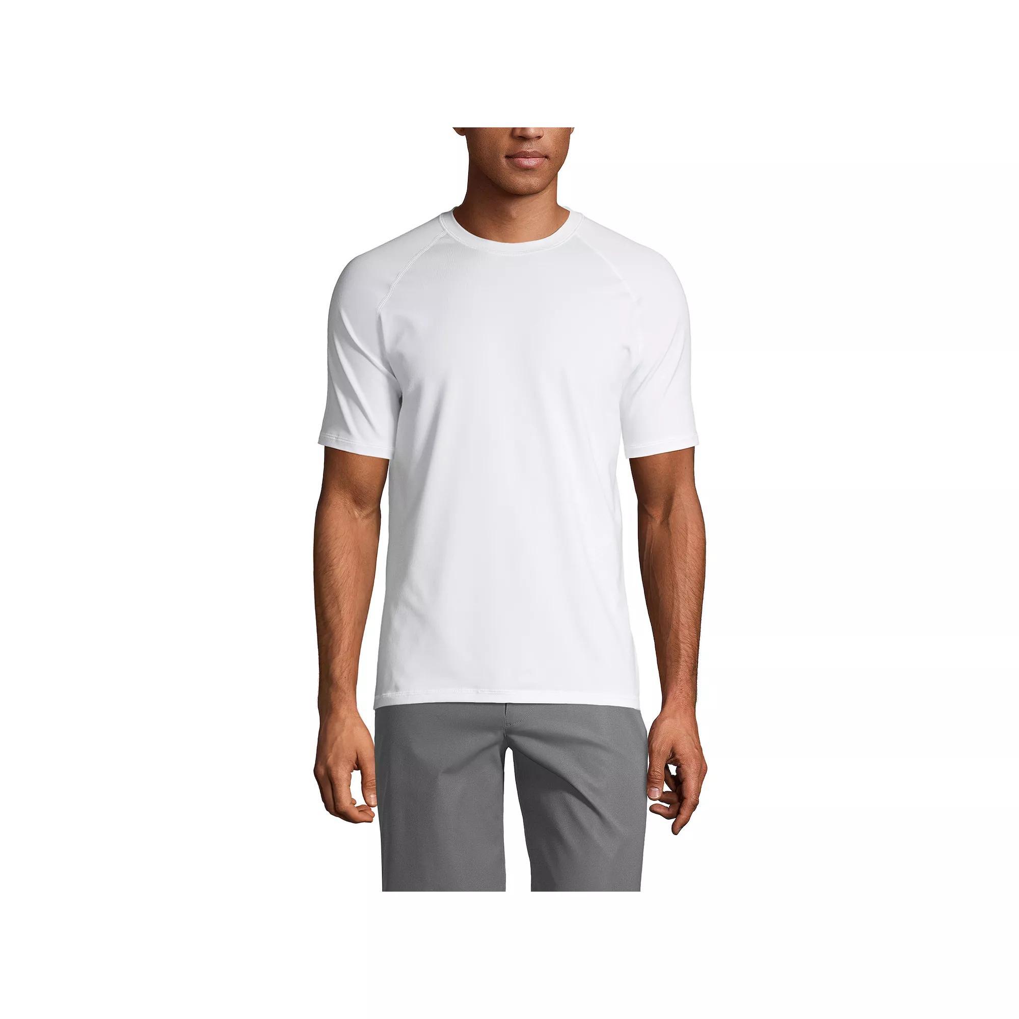 Men's Lands' End School Uniform Short Sleeve Active Tee, Size: Large, Gray Grey Product Image