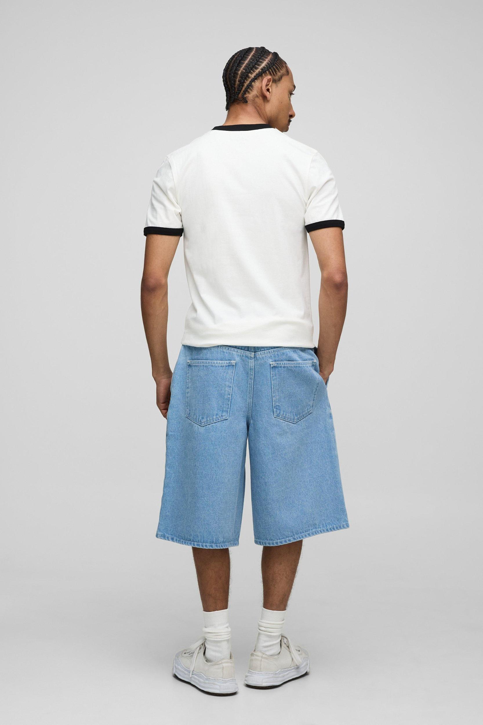 Muscle Fit USA Ringer T-Shirt | boohooMAN USA Product Image