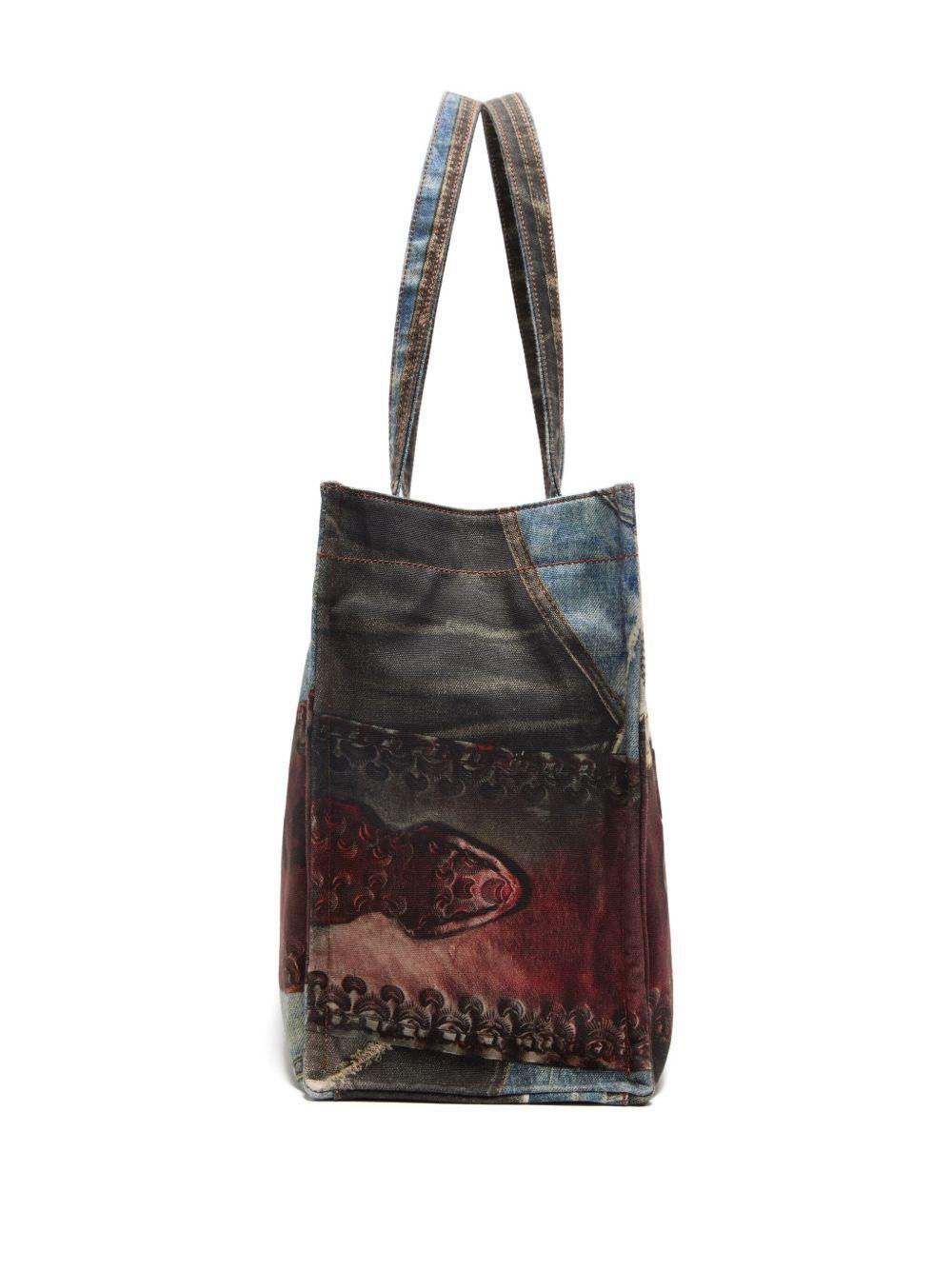 denim-patch heart tote bag Product Image