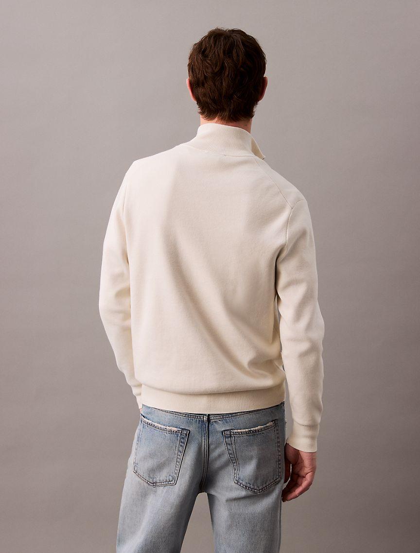 Smooth Cotton Quarter Zip Sweater Product Image