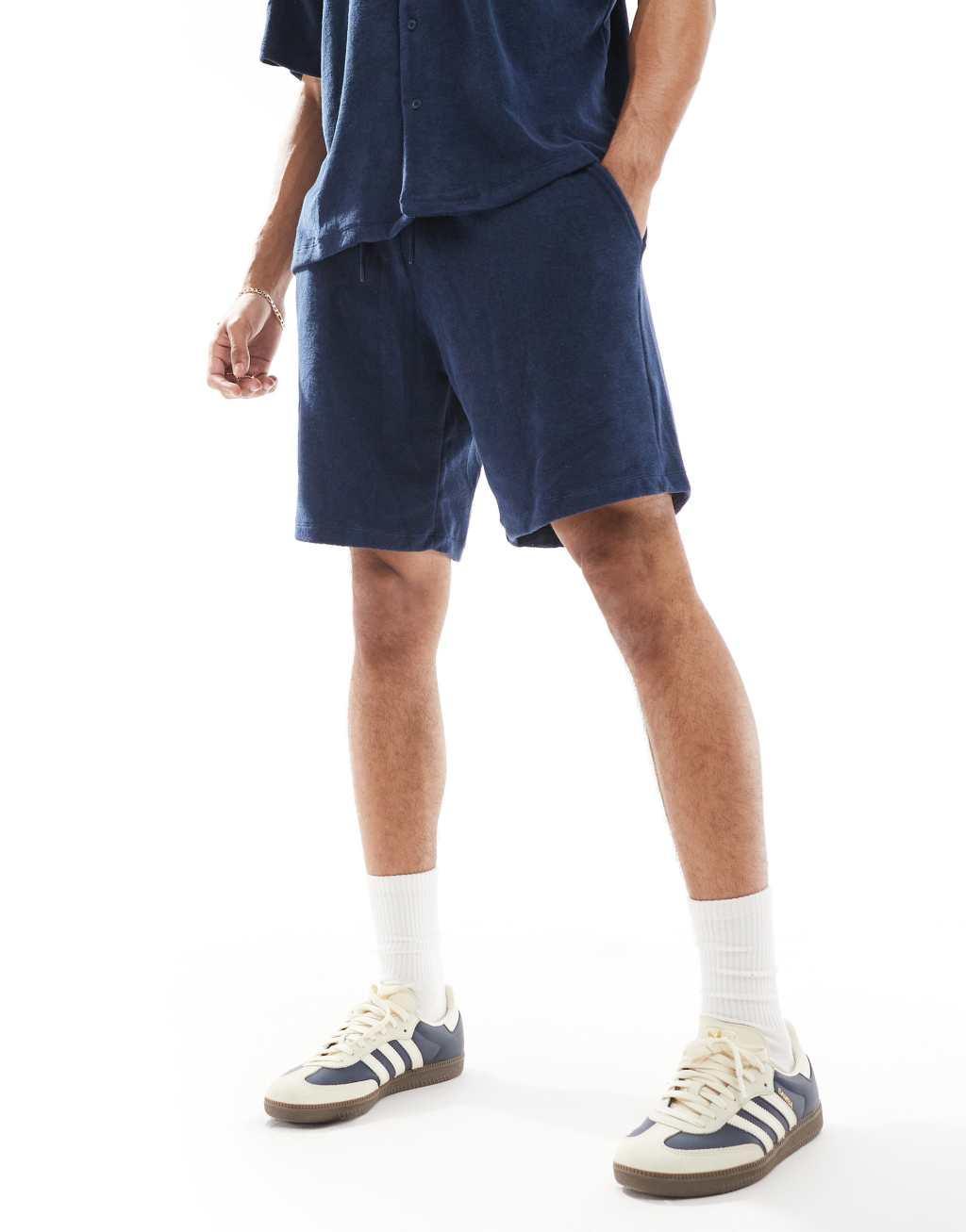 Jack & Jones Premium towelling short in Navy - part of a set Product Image