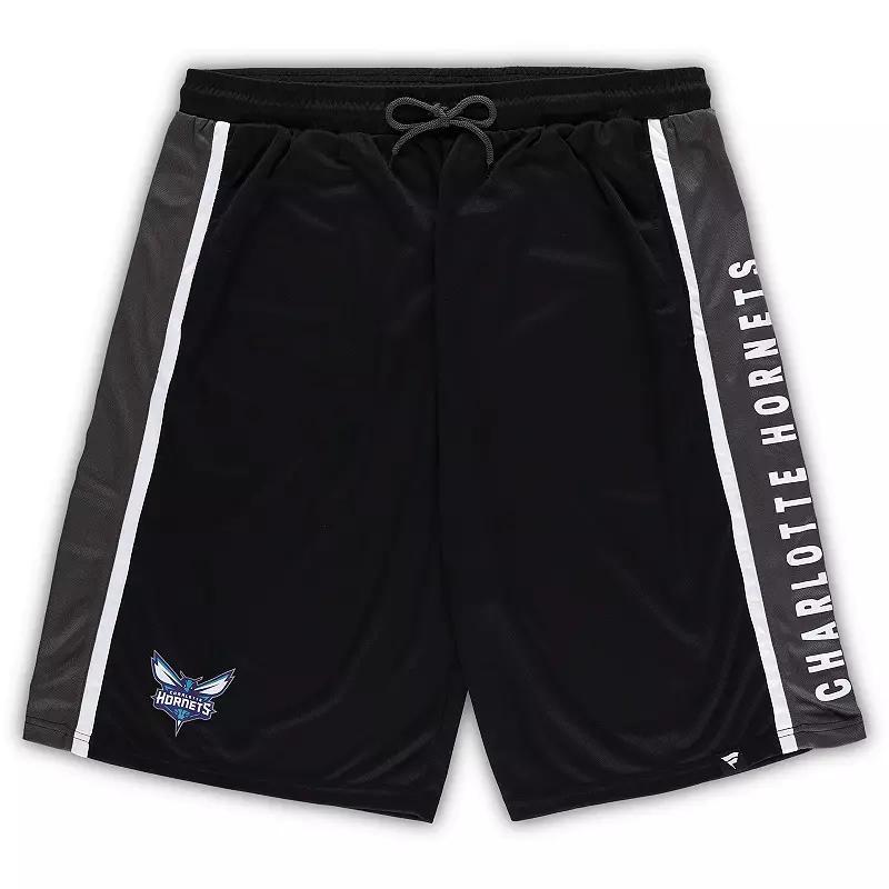 Men's Fanatics Branded Black Charlotte Hornets Big & Tall Referee Iconic Mesh Shorts, Size: 4XB, Chr Black Product Image