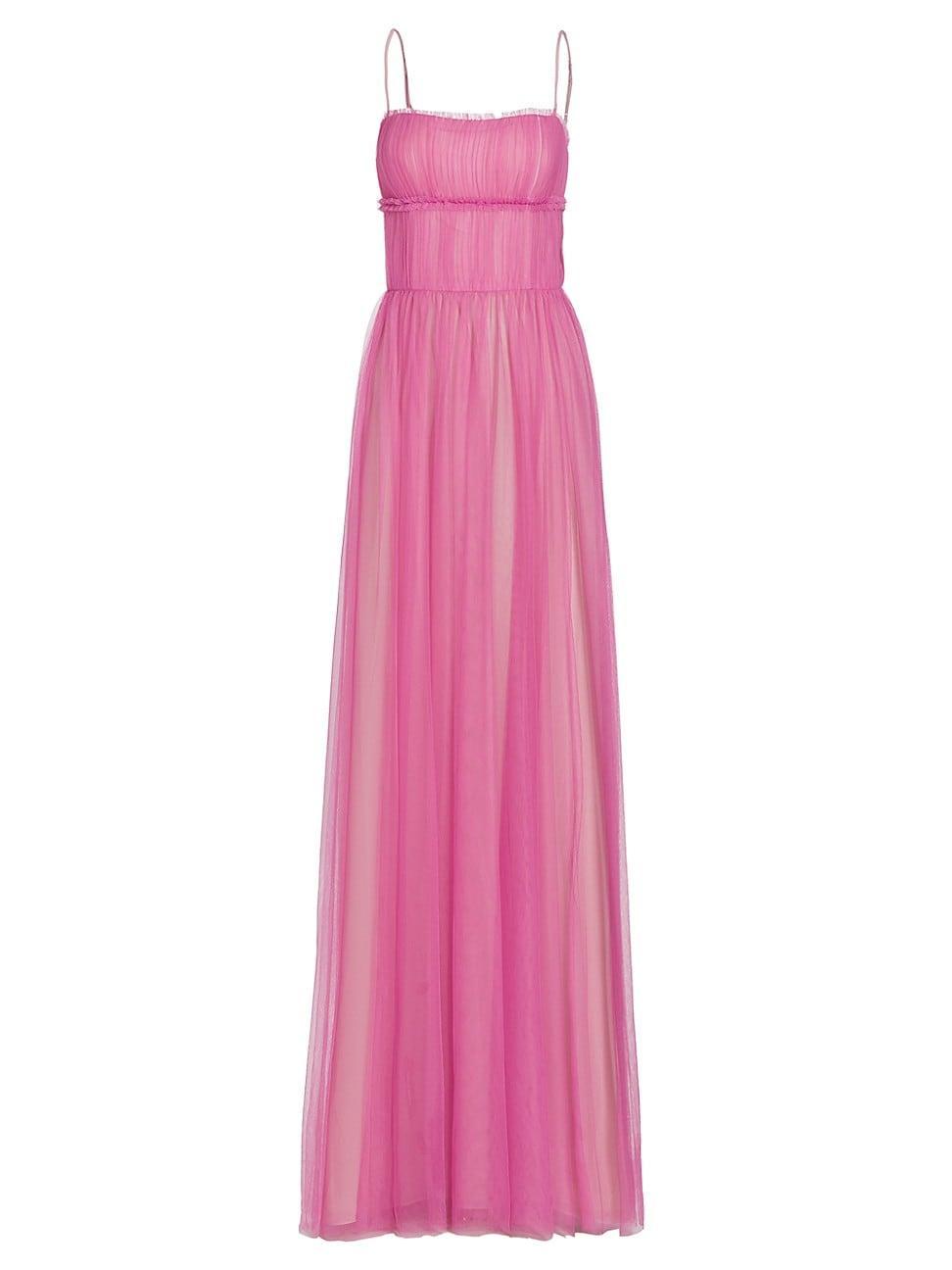 Womens Manuela Tulle Cape Back Gown Product Image