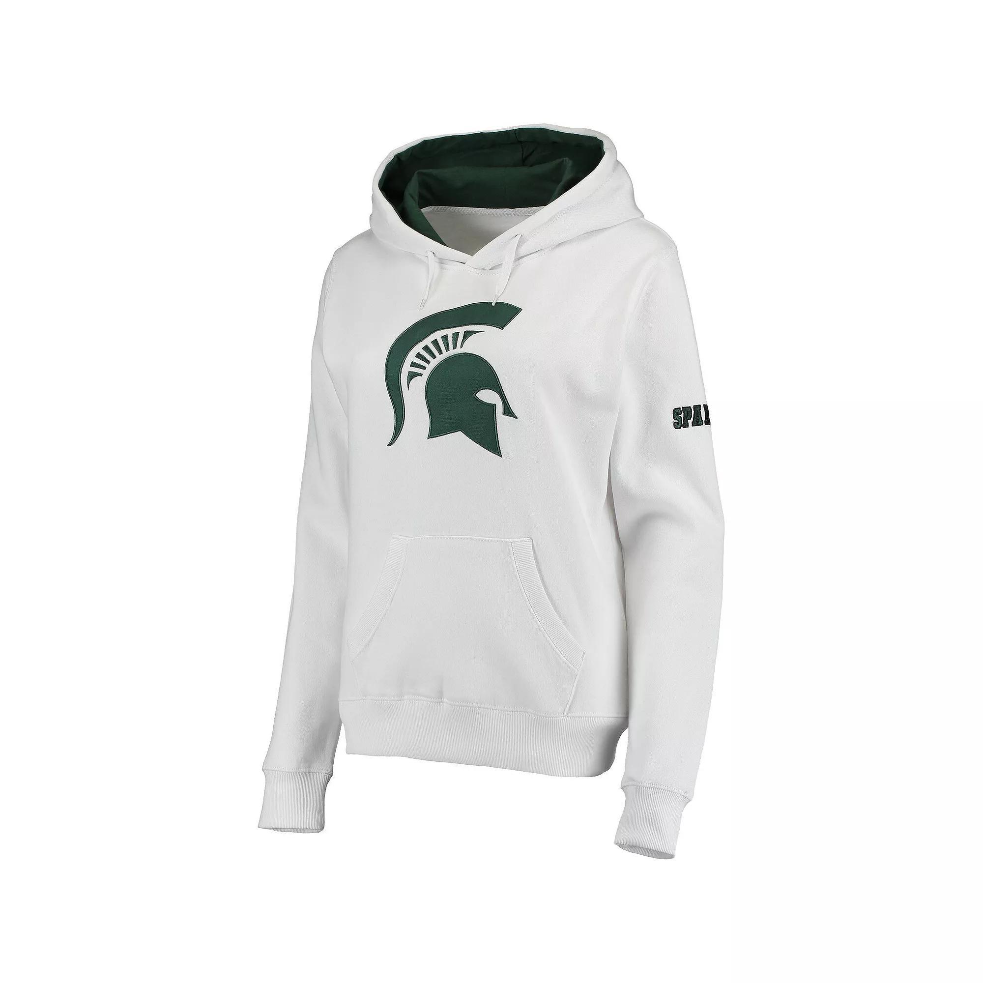 Women's White Michigan State Spartans Big Logo Pullover Sweatshirt, Size: Large Product Image