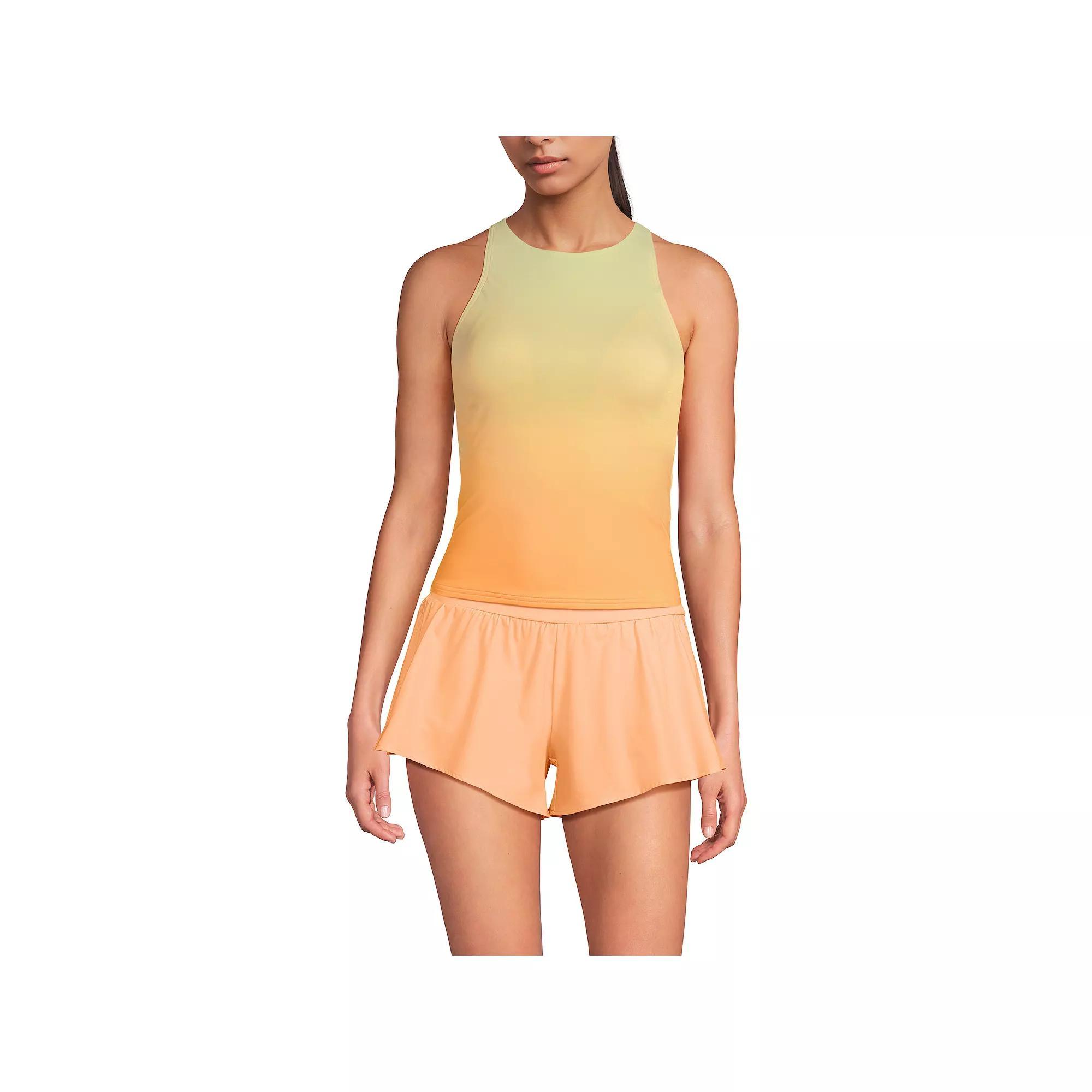 Petite Lands' End Tugless High Neck Strappy Back Tankini Swimsuit Top, Women's, Size: 8D, Wild Purple Product Image