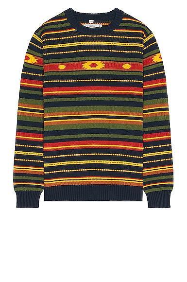 Schott NYC Multistripe Sweater in Green Product Image