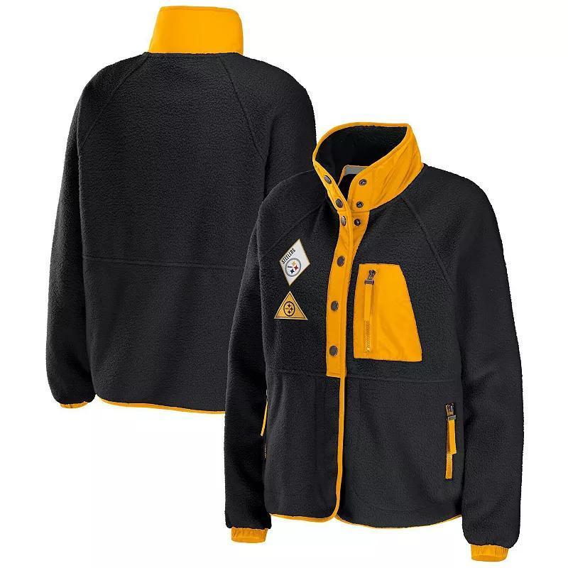 Women's WEAR by Erin Andrews Navy Tennessee Titans Polar Fleece Raglan Full-Snap Jacket, Size: 2XL, Blue Product Image