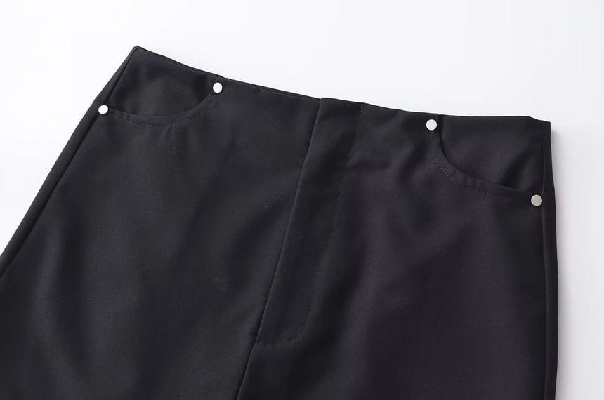 Low Waist Studded Mini A-Line Skirt Product Image