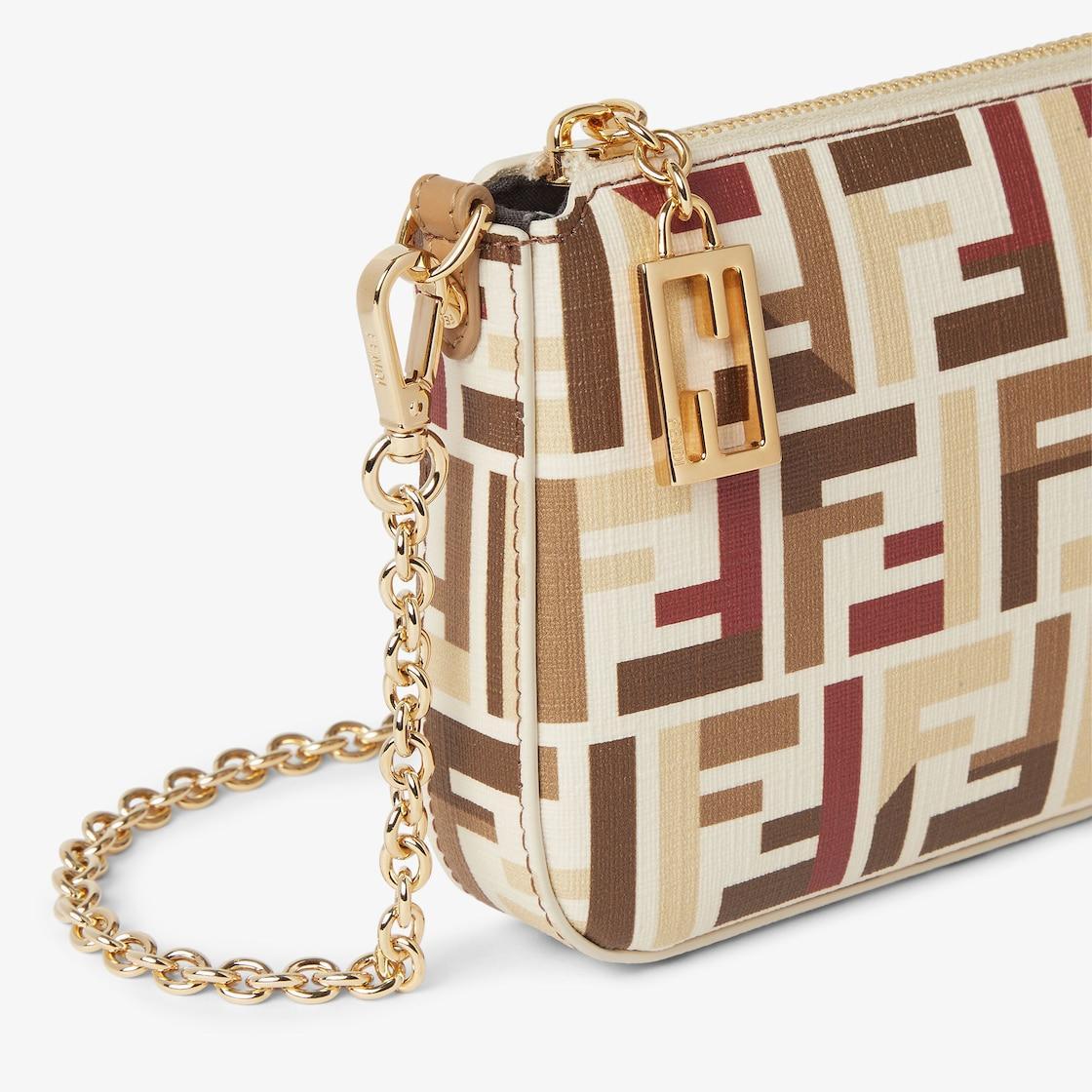 Baguette PouchPouch with chain in multicolor FF fabric Product Image