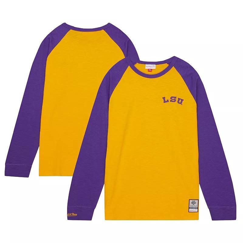 Mens Mitchell & Ness LSU Tigers Legendary Slub Raglan Long Sleeve T-Shirt Product Image