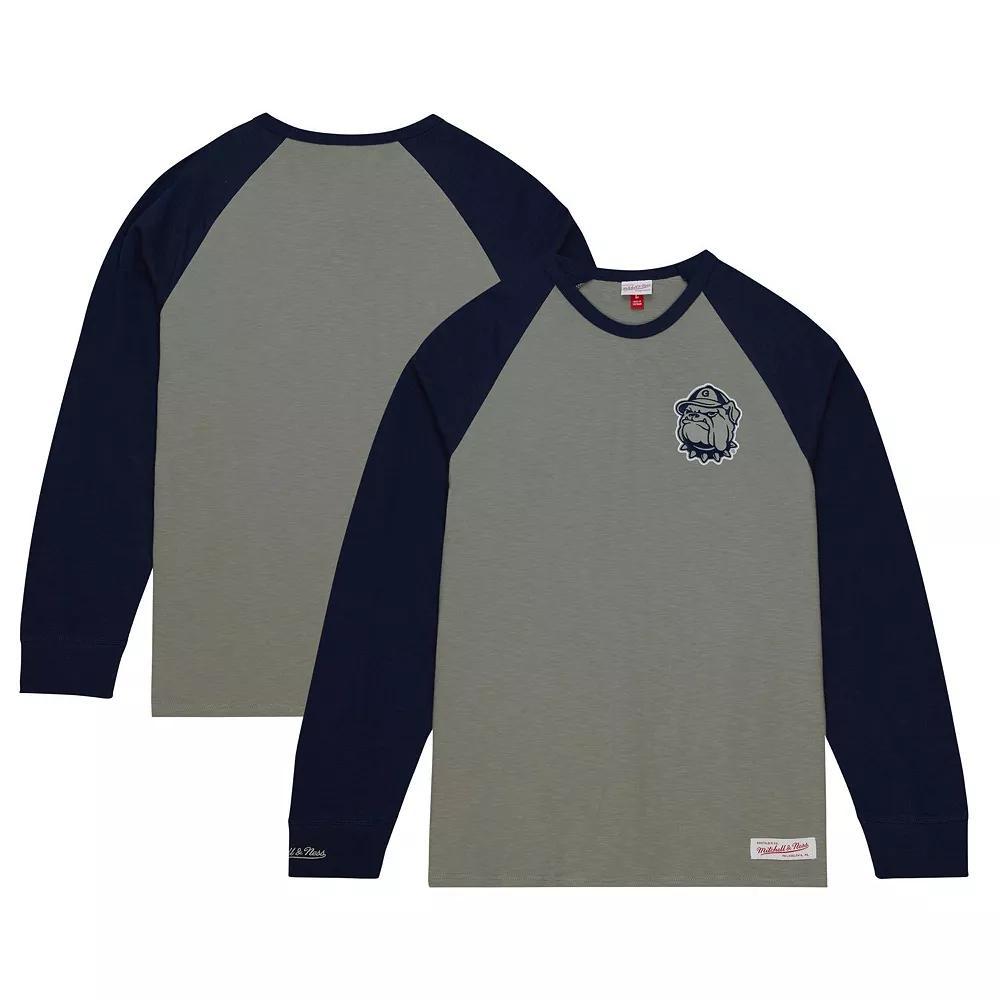 Mens Mitchell & Ness Gray Georgetown Hoyas Legendary Slub Raglan Long Sleeve T-Shirt Product Image