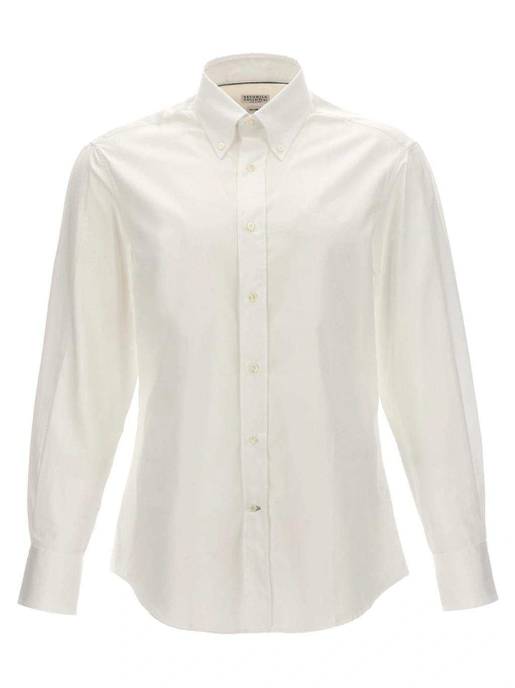 BRUNELLO CUCINELLI Poplin Shirt Shirt, Blouse White Product Image