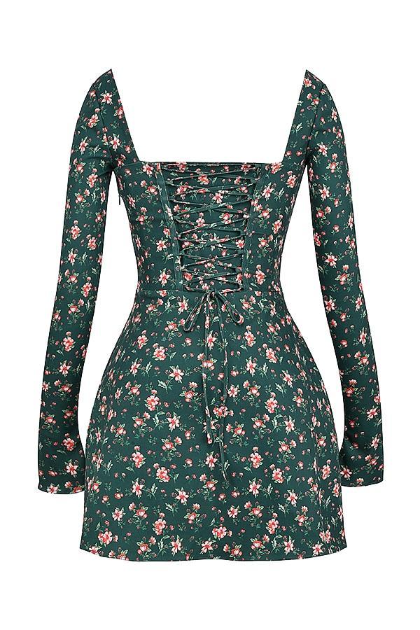Malika Green Floral Corset Mini Dress Product Image