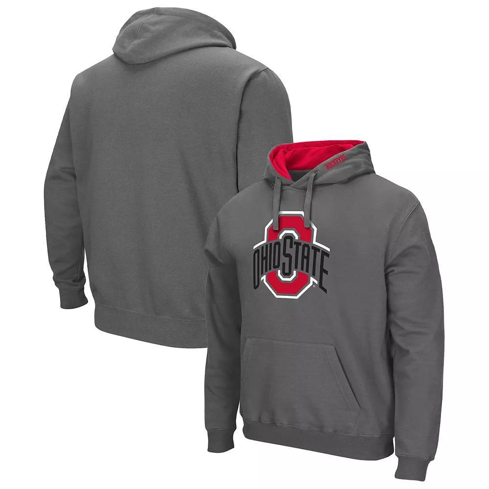 Men's Colosseum Red Ole Miss Rebels Arch & Logo 3.0 Pullover Hoodie, Size: 2XL Product Image