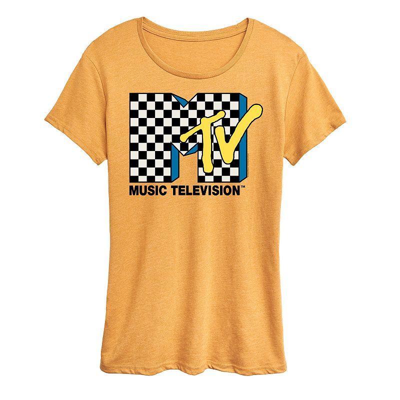 Womens MTV Checkered Logo Graphic Tee, Girls Product Image