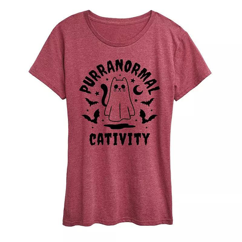 Womens Purranormal Cativity Halloween Tee, Girls Grey Wine Product Image