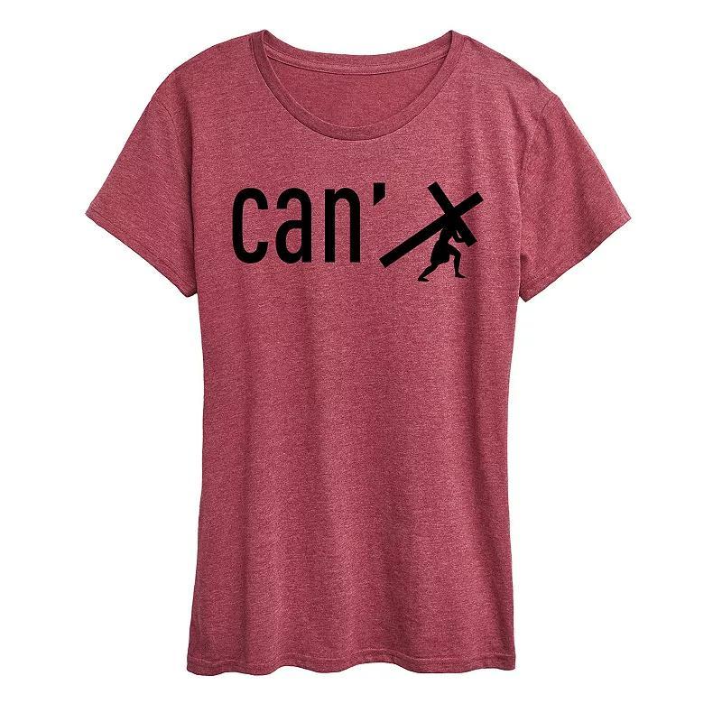 Womens Can With Jesus Graphic Tee Grey Gray Product Image