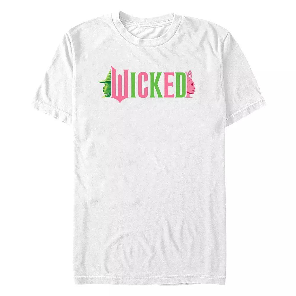 Men's Wicked Elphaba And Glinda Profile Graphic Tee, Size: XXL, White Product Image