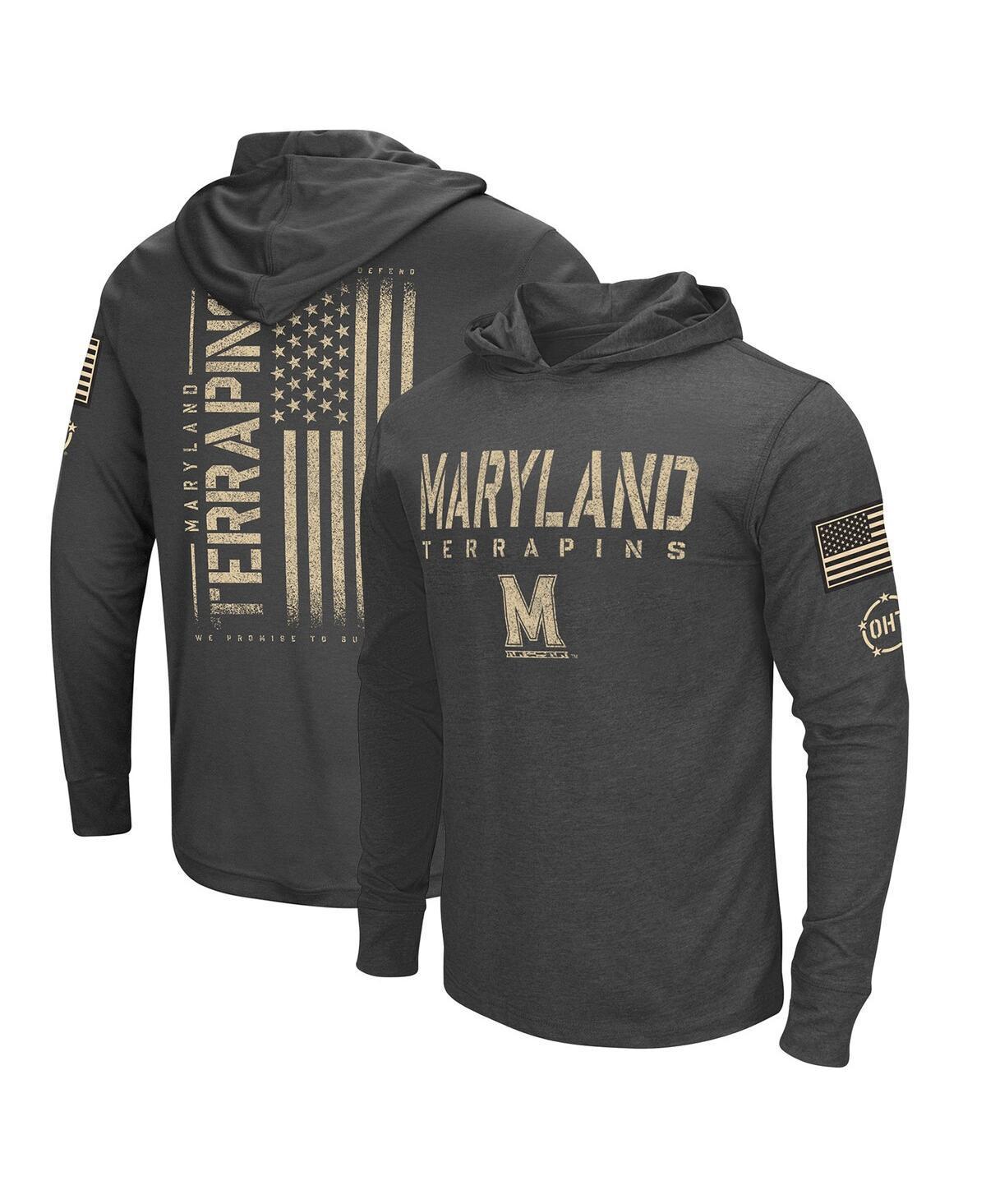 Mens Colosseum Charcoal Auburn Tigers Team OHT Military Appreciation Hoodie Long Sleeve T-Shirt Product Image