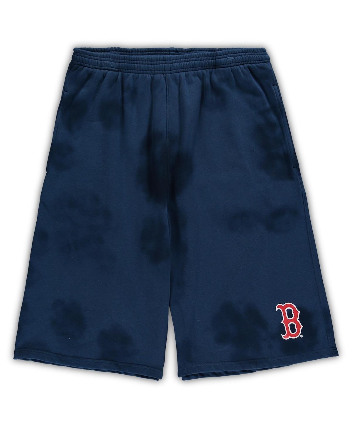 Men's Navy Boston Red Sox Big & Tall Tye Dye Fleece Shorts, Size: XLT, Blue Product Image