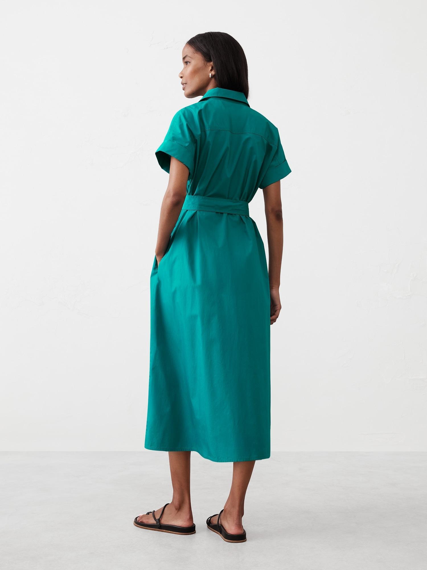 Tie-Waist Midi Shirtdress Product Image